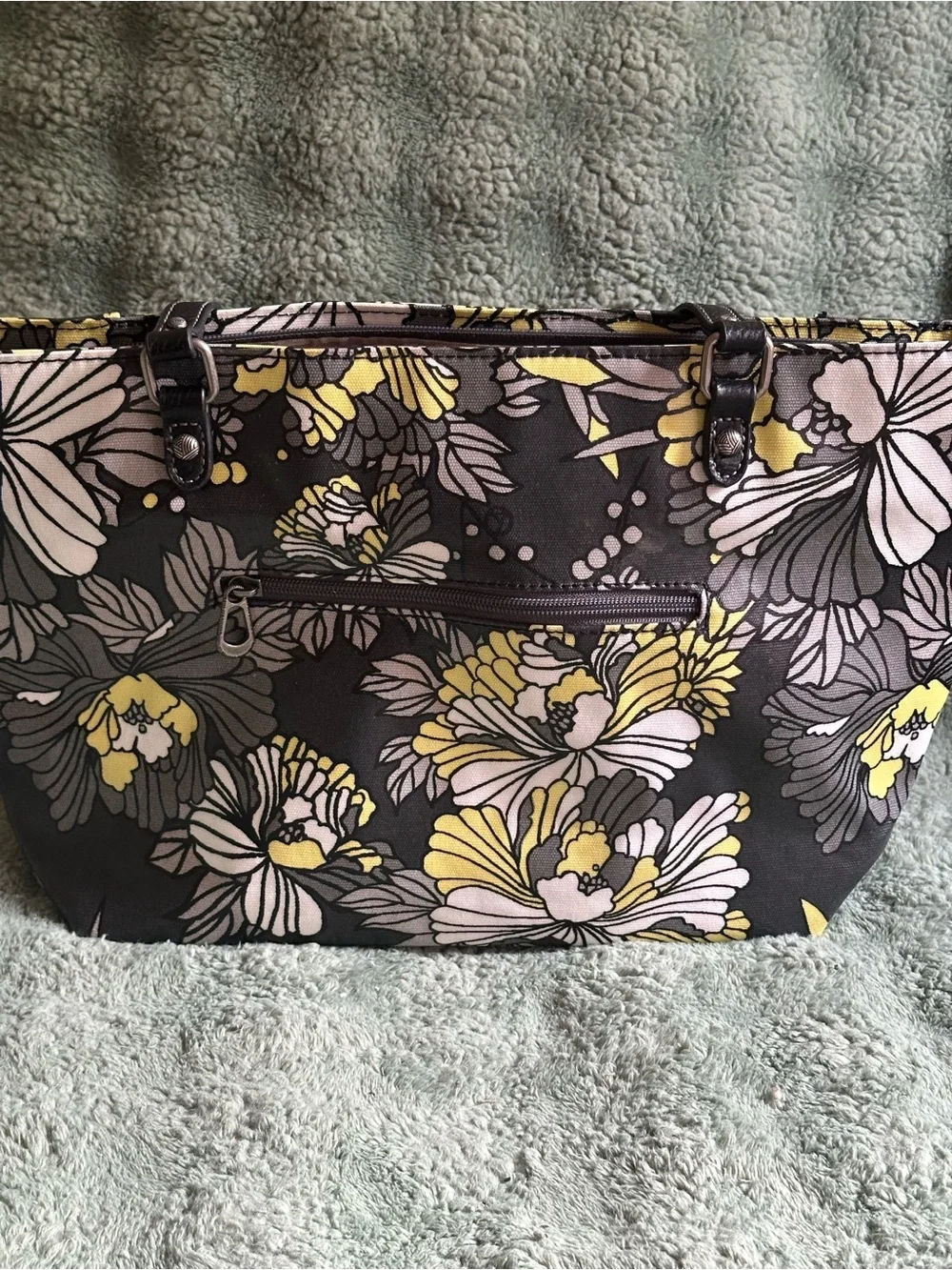 Sakroots Floral Tote Bag in Black, Gray & Yellow